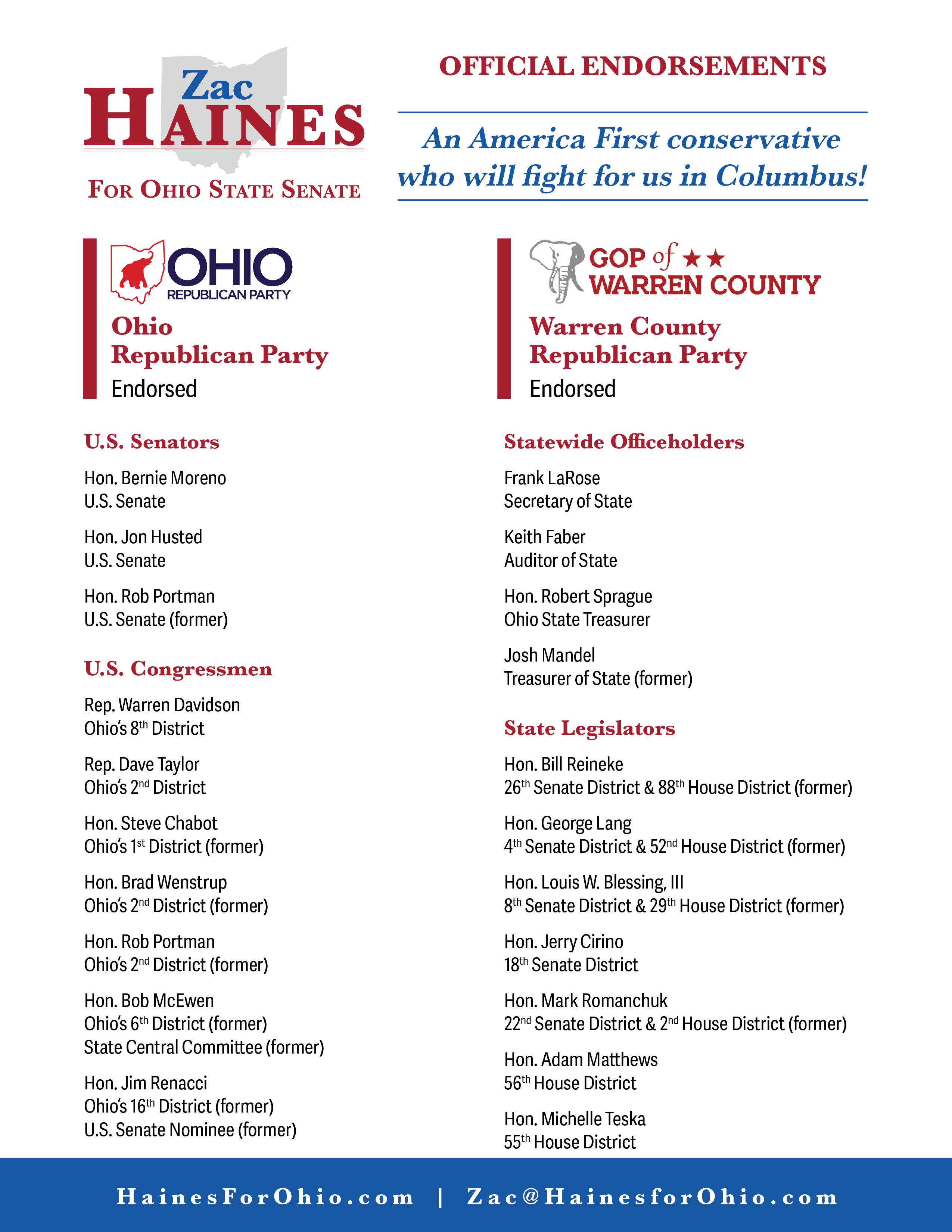 Zac Haines endorsements Page 1