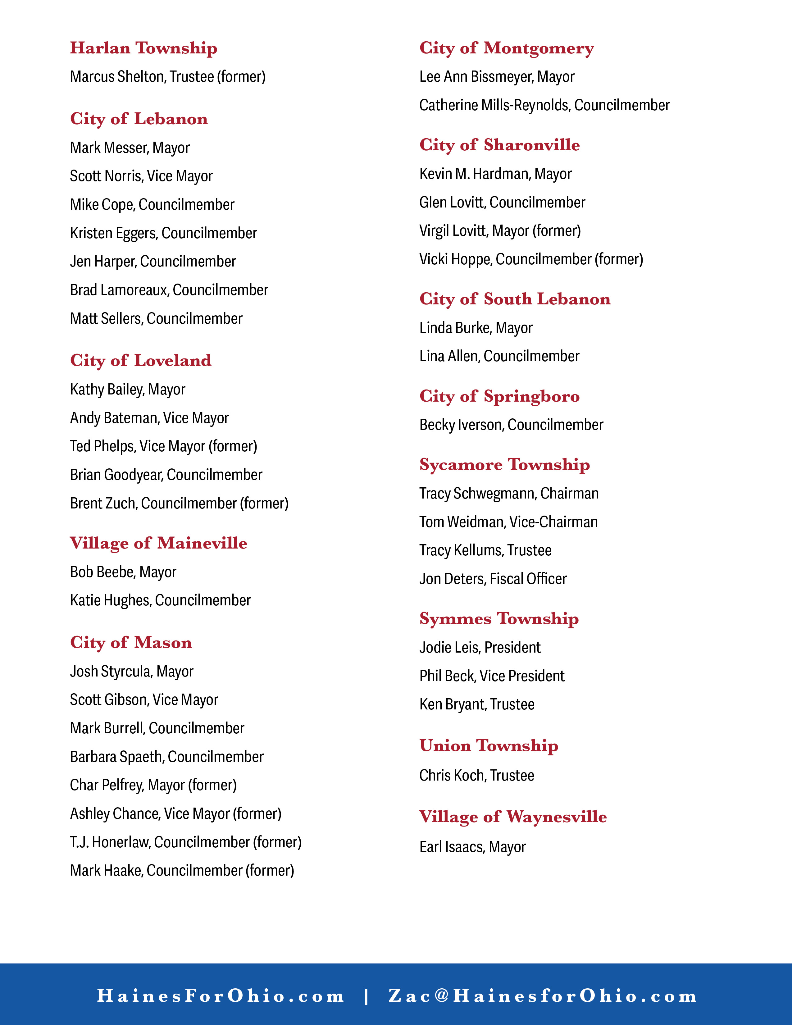 Zac Haines endorsements Page 3