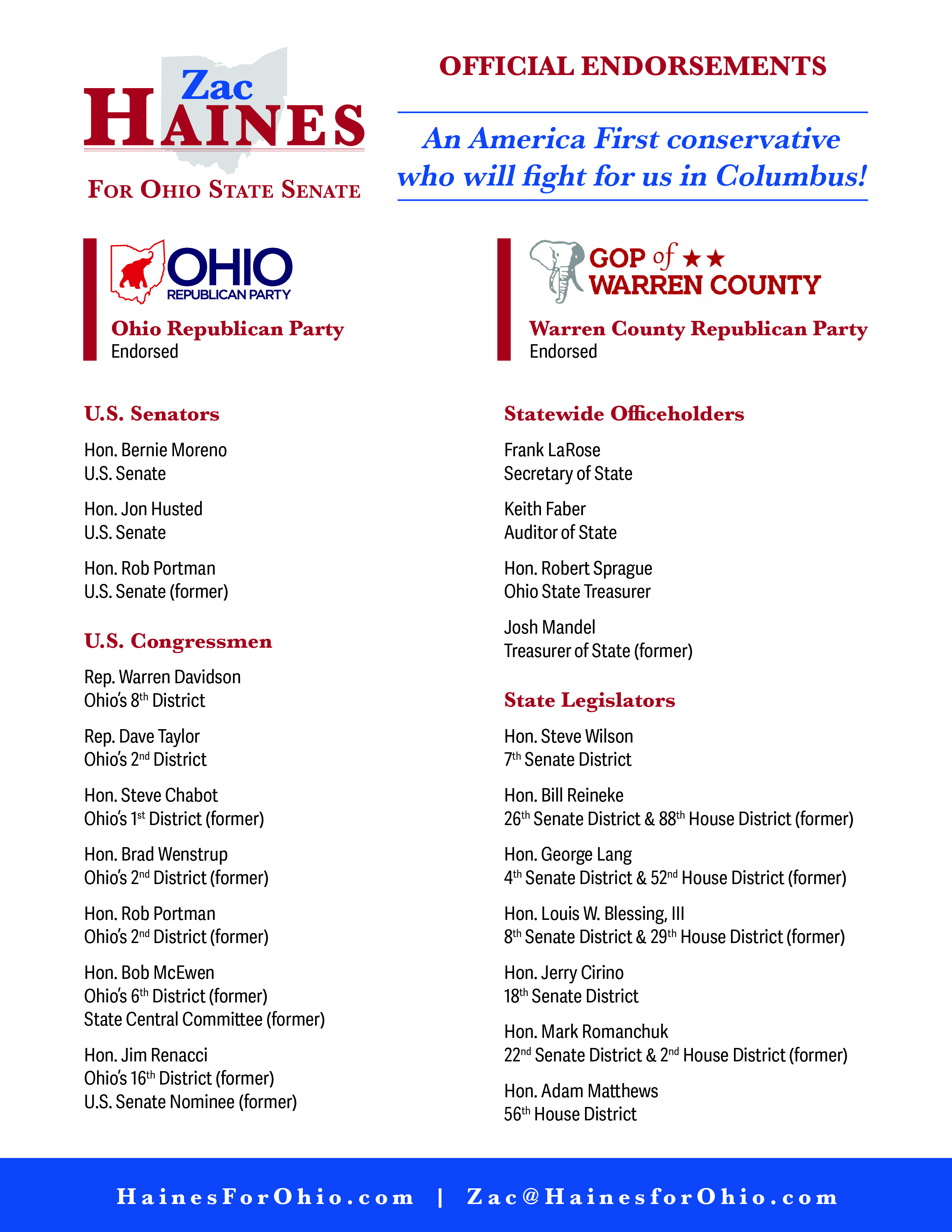 Zac Haines endorsements Page 1
