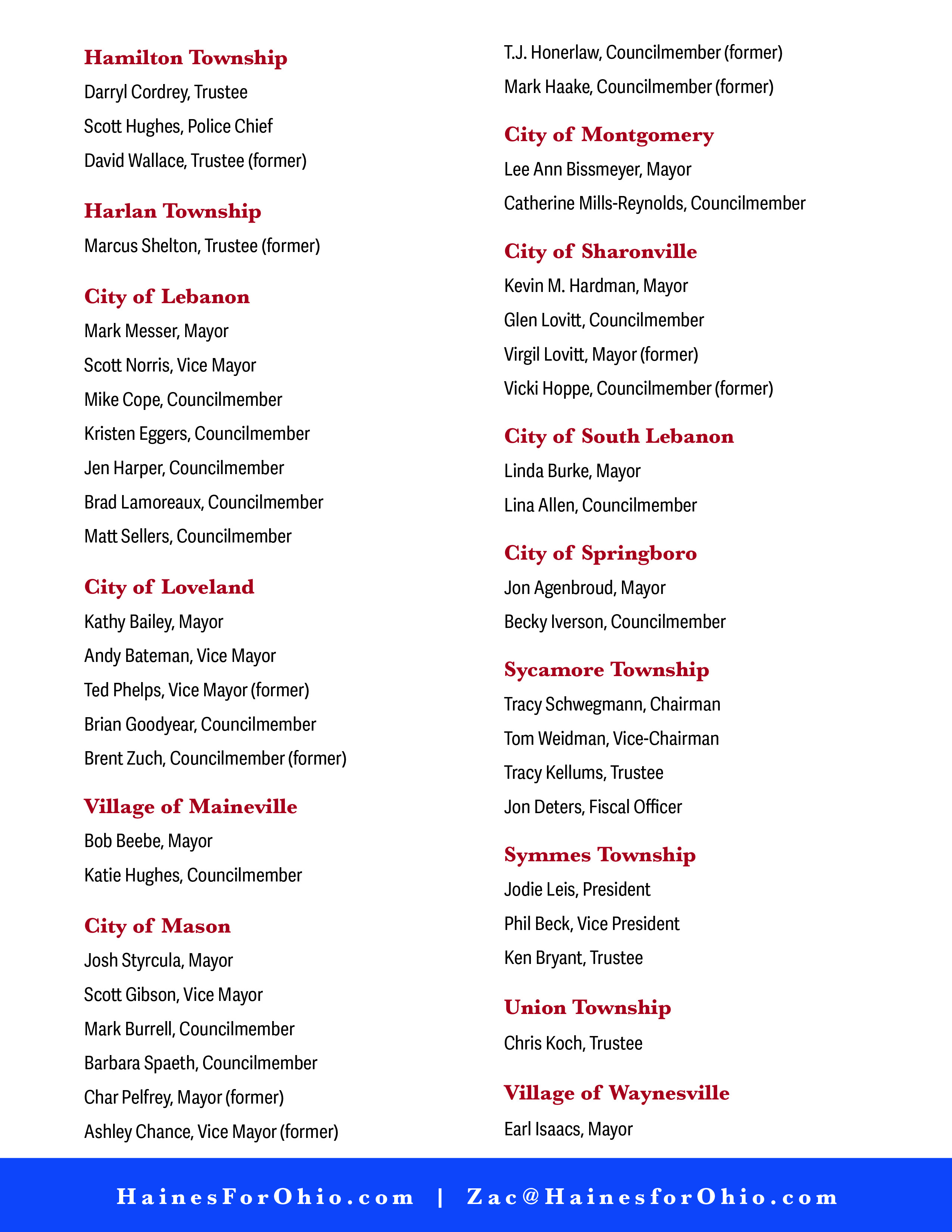 Zac Haines endorsements Page 3