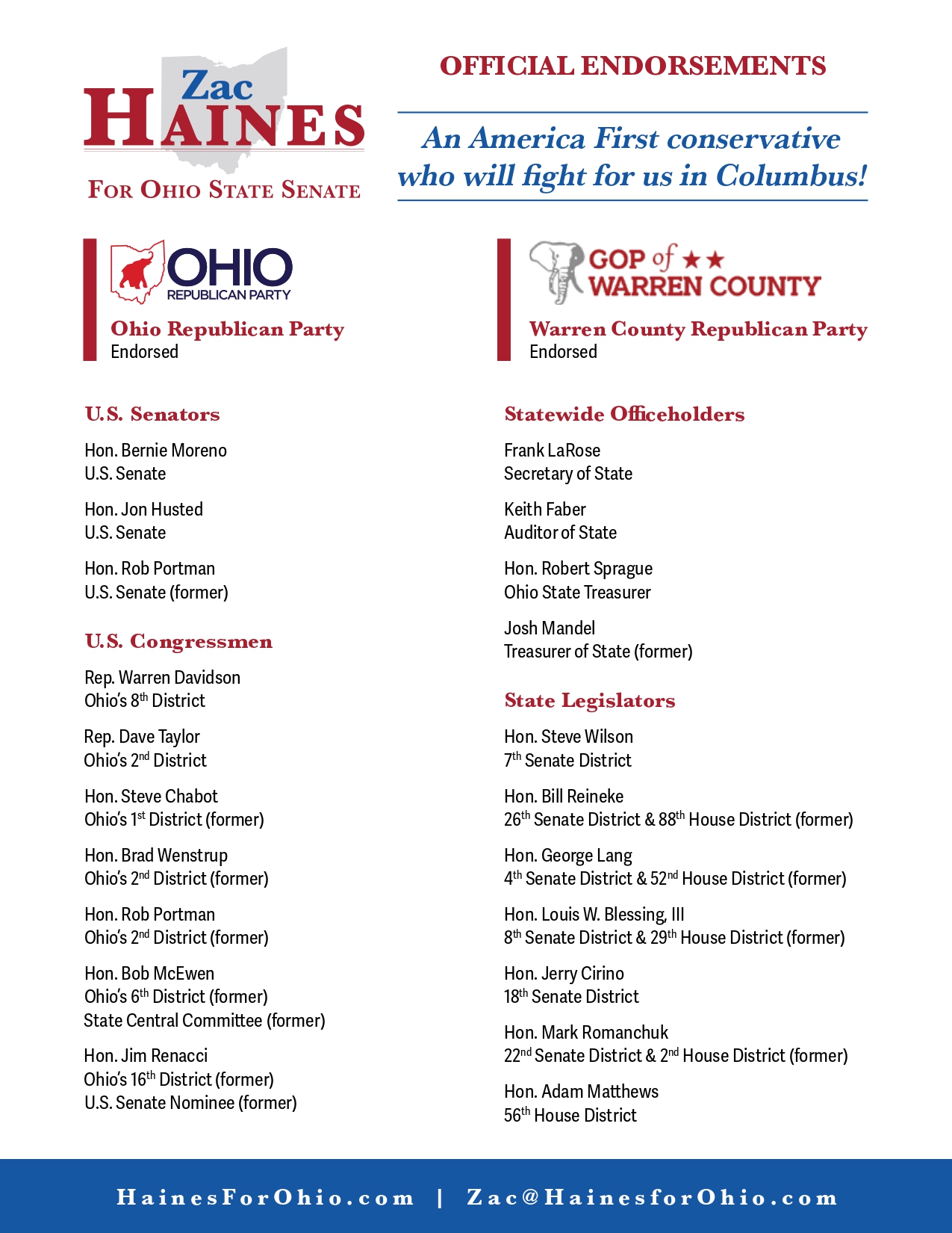 Zac Haines endorsements Page 1