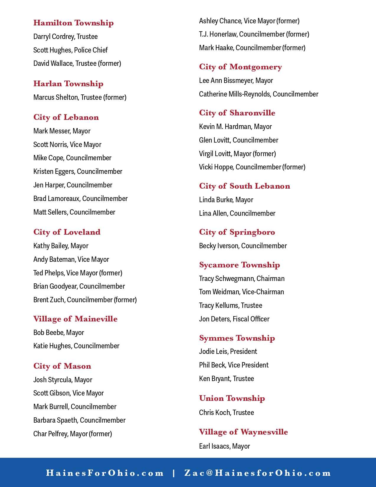 Zac Haines endorsements Page 3