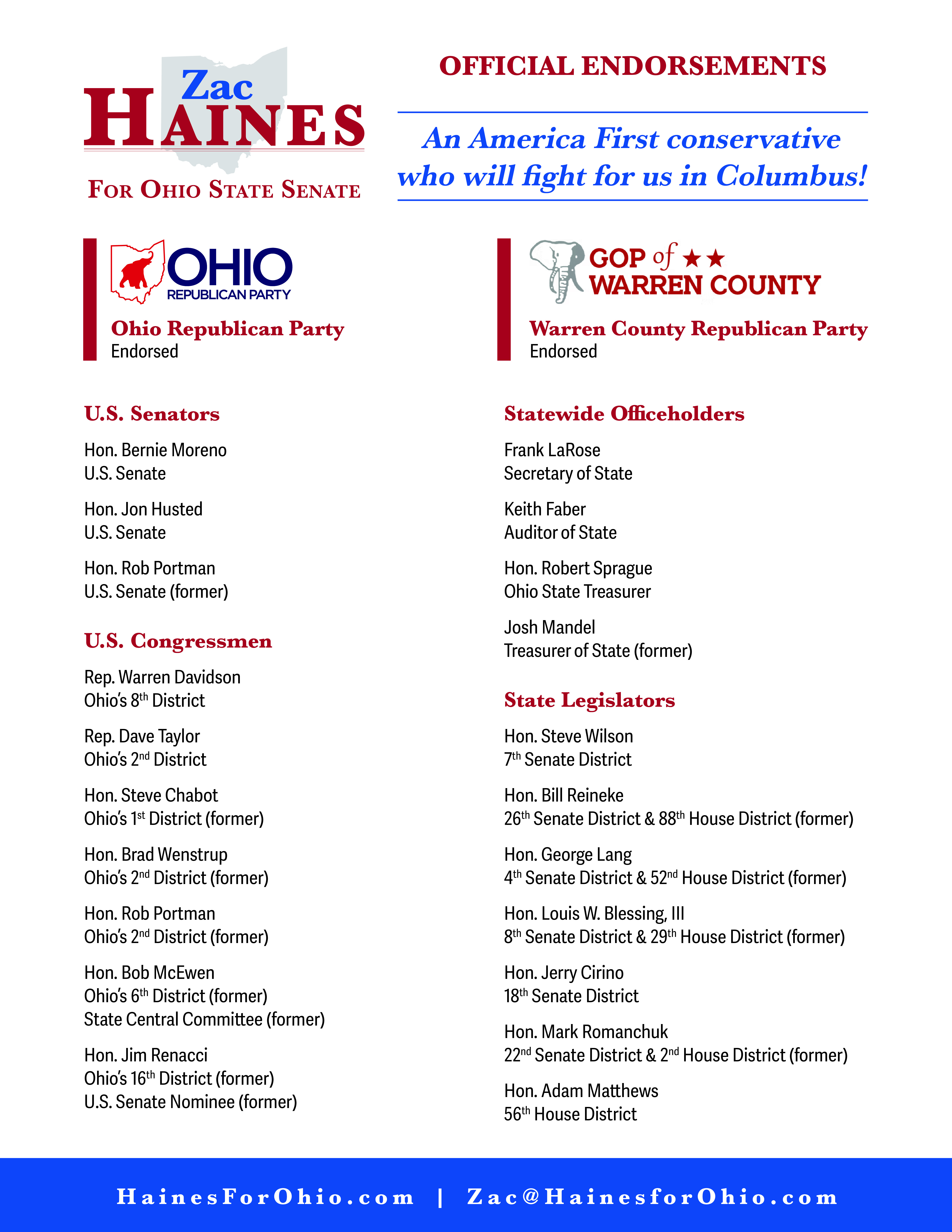 Zac Haines endorsements Page 1